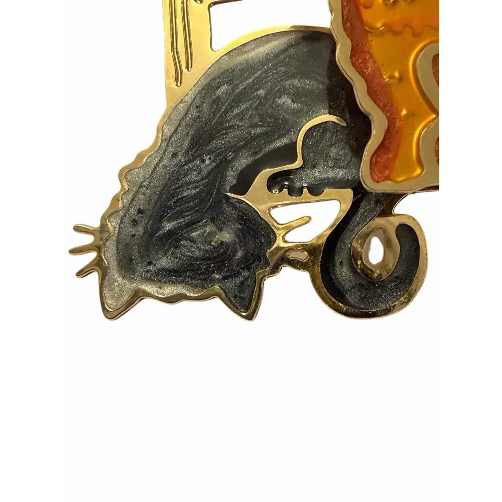 VINTAGE 3D CAT BROOCH Pin Fast Shipping 3223-22